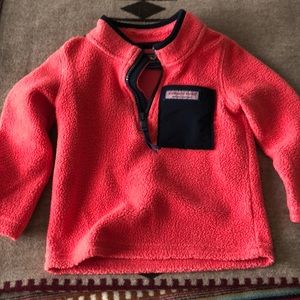 Vineyard Vines coral pink fleece pullover. 2T.
